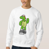 Schildkröte beim Laufen mit Cap Sweatshirt (Vorderseite)