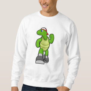 Schildkröte beim Laufen mit Cap Sweatshirt