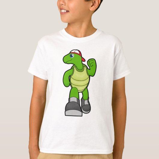 Schildkröte beim Laufen mit Cap T-Shirt (Vorderseite)