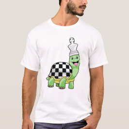 Schildkröte beim Schach mit Schachbrett und König T-Shirt