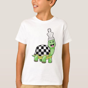 Schildkröte beim Schach mit Schachbrett und König T-Shirt