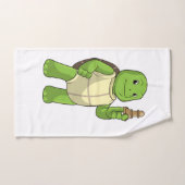 Schildkröte beim Schachspiel mit Schachfigur Bauer Handtuch (Handtuch)