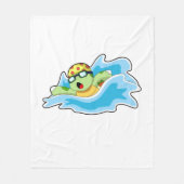 Schildkröte beim Schwimmen im Wasser Fleecedecke (Vorderseite)