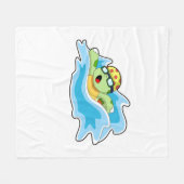 Schildkröte beim Schwimmen im Wasser Fleecedecke (Vorderseite (Horizontal))