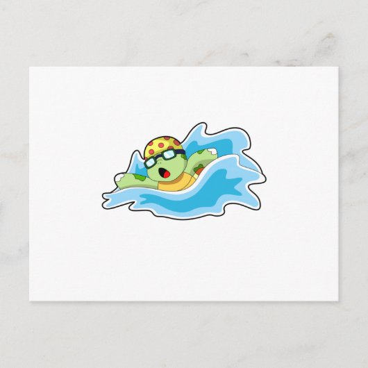 Schildkröte beim Schwimmen im Wasser Postkarte (Vorderseite)