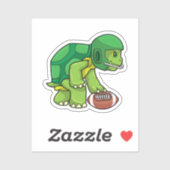 Schildkröte beim Sport mit Fußball und Helm Aufkleber (Blatt)