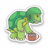 Schildkröte beim Sport mit Fußball und Helm Aufkleber (Vorderseite)