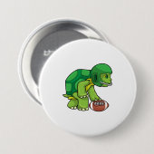 Schildkröte beim Sport mit Fußball und Helm Button (Vorne & Hinten)