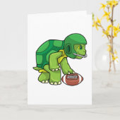 Schildkröte beim Sport mit Fußball und Helm Karte (Gelbe Blume)