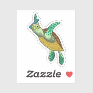 Schildkröte beim Tauchen mit Schnorchel Aufkleber