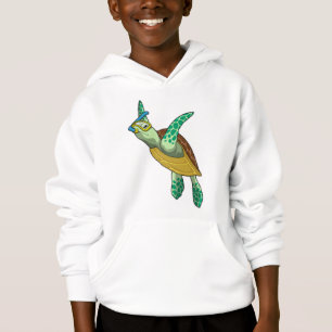 Schildkröte beim Tauchen mit Schnorchel Hoodie