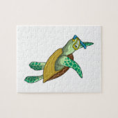 Schildkröte beim Tauchen mit Schnorchel Puzzle (Horizontal)