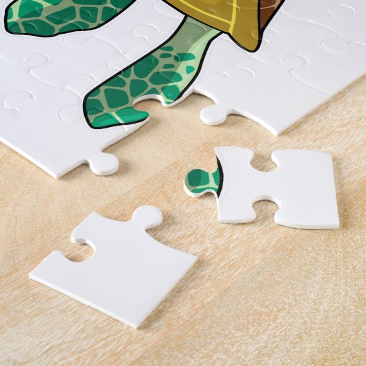 Schildkröte beim Tauchen mit Schnorchel Puzzle (Seite)