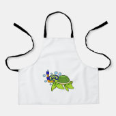 Schildkröte beim Tauchen mit Schnorchel Schürze (Vorderseite)