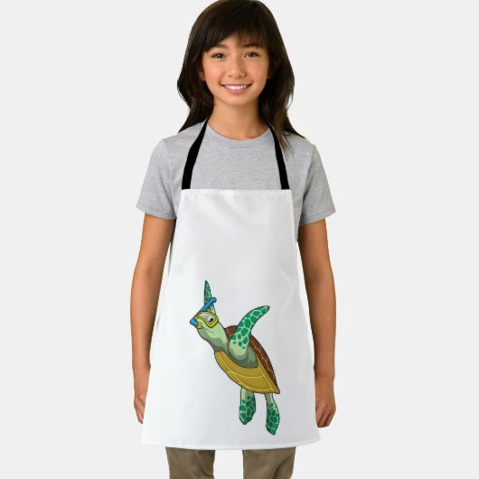 Schildkröte beim Tauchen mit Schnorchel Schürze (Insitu)