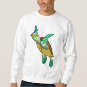 Schildkröte beim Tauchen mit Schnorchel Sweatshirt (Vorderseite)