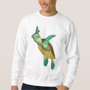 Schildkröte beim Tauchen mit Schnorchel Sweatshirt