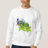 Schildkröte beim Tauchen mit Schnorchel Sweatshirt (Vorderseite)
