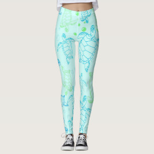 Schildkröte-blaues Wasser-Leggings Leggings