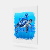 Schildkröte Blue Sea Square Acrylschild (Winkel)