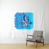 Schildkröte Blue Sea Square Wandteppich (Beispiel (Horizontal))