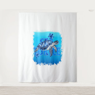 Schildkröte Blue Sea Square Wandteppich