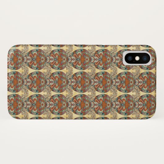Schildkröte-Blumenmuster Case-Mate iPhone Hülle (Rückseite (Horizontal))