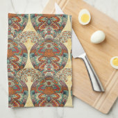 Schildkröte-Blumenmuster Handtuch (Viertel Falte)