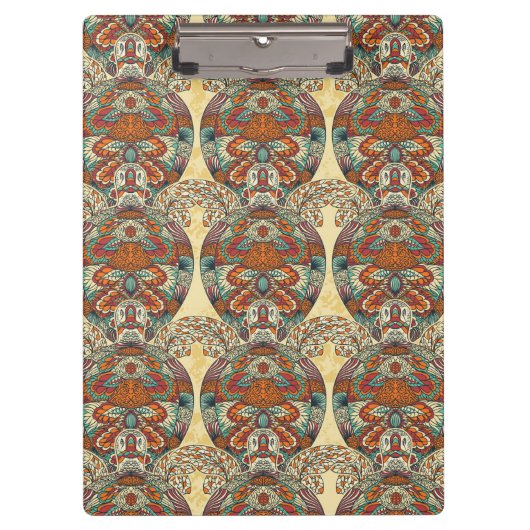 Schildkröte-Blumenmuster Klemmbrett (Vorderseite)