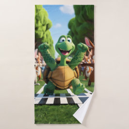 Schildkröte der Gewinner. Badehandtuch