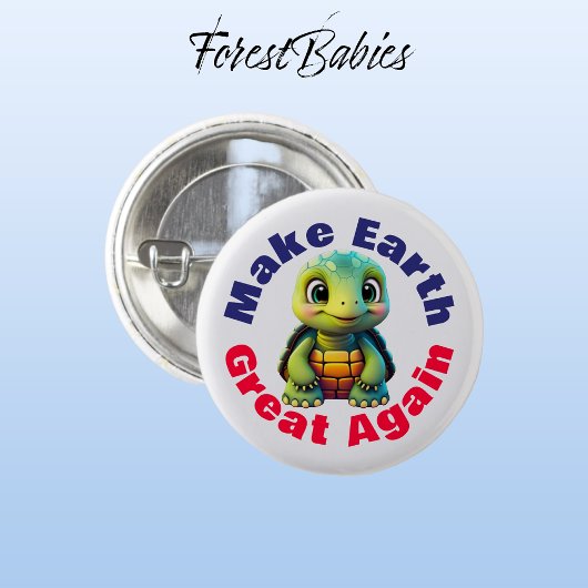 Schildkröte, die Erde wieder groß machen, Niedlich Button