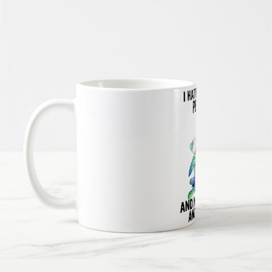 Schildkröte, die ich Morgenmenschen und Morgen Nie Kaffeetasse (Links)