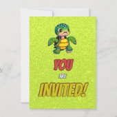 Schildkröte Einzigartiger Personalisierter Geburts Einladung (Rückseite)