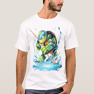 Schildkröte Eishockeyspieler Hockeyschläger Torwar T-Shirt