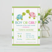 Schildkröte-Geschlecht decken Babyparty Inivtation Einladung (Stehend Vorderseite)