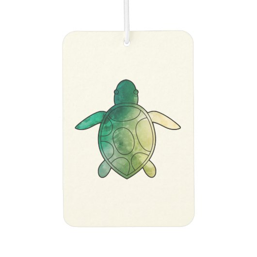 Schildkröte grün Aquarell Autolufterfrischer (Vorderseite)