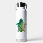 Schildkröte grün Aquarell Trinkflasche (Vorderseite)