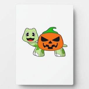 Schildkröte Halloween-Kürbis Klassisches T-Shirt Fotoplatte