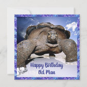 Schildkröte - Happy Birthday Old Man Card Dankeskarte (Vorderseite)