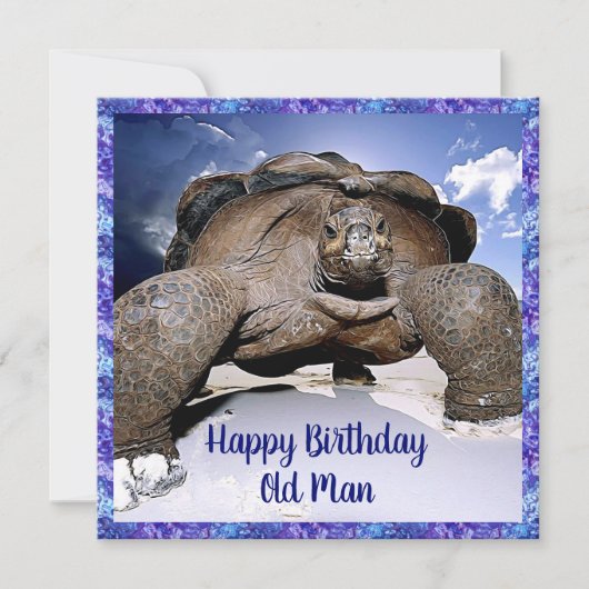 Schildkröte - Happy Birthday Old Man Card Dankeskarte (Vorderseite)