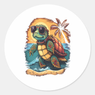 Schildkröte Hawaiianische Meeresschildkröten Hawai Runder Aufkleber