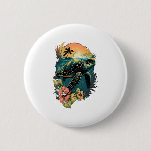 Schildkröte Hawaiianische Meeresschildkröten Hibis Button