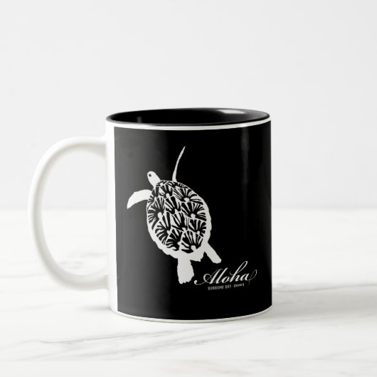 Schildkröte Hawaiis Aloha Honu Zweifarbige Tasse (Links)