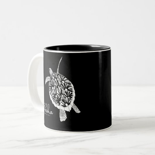 Schildkröte Hawaiis Aloha Honu Zweifarbige Tasse (Vorderseite Links)