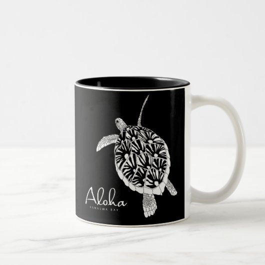 Schildkröte Hawaiis Aloha Honu Zweifarbige Tasse (Rechts)