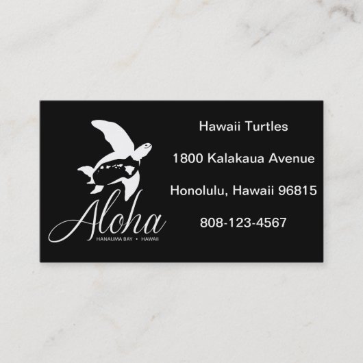 Schildkröte Hawaiis Honu Visitenkarte (Vorderseite)