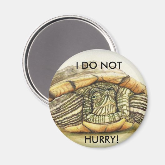 Schildkröte ich nicht beeilen Magnet (Vorderseite/Rückseite)