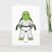 Schildkröte im Kampfsport mit schwarzem Gürtel Karte (Rückseite)