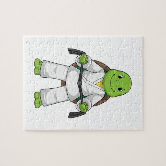 Schildkröte im Kampfsport mit schwarzem Gürtel Puzzle (Horizontal)