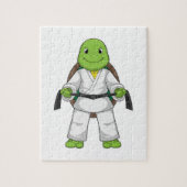 Schildkröte im Kampfsport mit schwarzem Gürtel Puzzle (Vertikal)